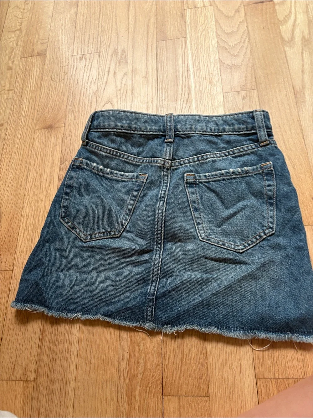GAP Distressed Denim Mini Skirt in Blue